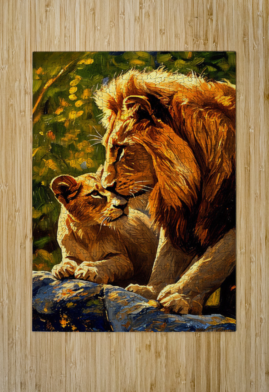 A Father s Kiss Lion Gicl e Print 231068 Visual Wall Art  Puzzle printing